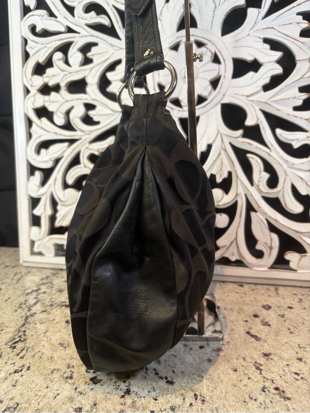 Coach #13642 Ali Signature Sateen Hobo Bag with Silver Charm - Picture 5 of 16